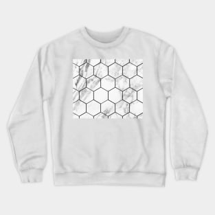 White marble with black geometric beehive Crewneck Sweatshirt